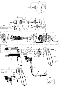Page A Diagram and Parts List for 1042 Type 100 Black and Decker Electric Drill